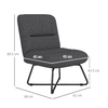 HOMCOM-Poltrona-Moderna-con-Base-in-Acciaio-e-Rivestimento-in-Tessuto-61x68x83.5cm-Grigio-Scuro