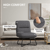 HOMCOM-Poltrona-Moderna-con-Base-in-Acciaio-e-Rivestimento-in-Tessuto-61x68x83.5cm-Grigio-Scuro