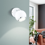 Applique-Moderna-Bimeda-1-Luce-Acciaio-Bianco-E-Cromo