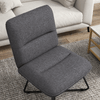 HOMCOM-Poltrona-Moderna-con-Base-in-Acciaio-e-Rivestimento-in-Tessuto-61x68x83.5cm-Grigio-Scuro