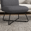 HOMCOM-Poltrona-Moderna-con-Base-in-Acciaio-e-Rivestimento-in-Tessuto-61x68x83.5cm-Grigio-Scuro