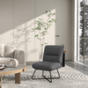 HOMCOM-Poltrona-Moderna-con-Base-in-Acciaio-e-Rivestimento-in-Tessuto-61x68x83.5cm-Grigio-Scuro