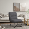 HOMCOM-Poltrona-Moderna-con-Base-in-Acciaio-e-Rivestimento-in-Tessuto-61x68x83.5cm-Grigio-Scuro