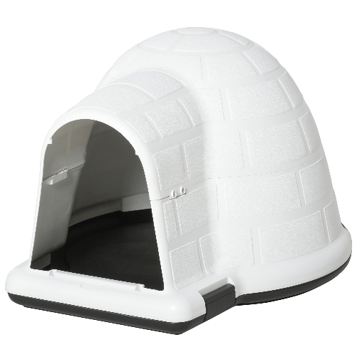 PawHut-Cuccia-Casetta-da-Esterno-per-Cani-di-Taglia-Piccola-a-Forma-di-Igloo-con-Porta-per-Carlino-Bichon-Fries-Chihuahua-68.2x80x53cm