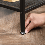 HOMCOM-Tavolino-da-Salotto-Basso-a-2-Livelli-con-Bordo-Rialzato-in-MDF-e-Metallo-100x50x46.5-cm-Color-Legno
