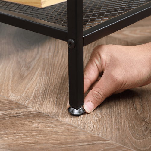 HOMCOM-Tavolino-da-Salotto-Basso-a-2-Livelli-con-Bordo-Rialzato-in-MDF-e-Metallo-100x50x46.5-cm-Color-Legno