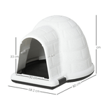 PawHut-Cuccia-Casetta-da-Esterno-per-Cani-di-Taglia-Piccola-a-Forma-di-Igloo-con-Porta-per-Carlino-Bichon-Fries-Chihuahua-68.2x80x53cm