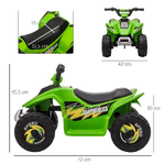 HOMCOM-Quad-Elettrico-per-Bambini-con-Batteria-Ricaricabile-6V-e-Marcia-Avanti-e-Indietro-72x40x45.5-cm-Verde