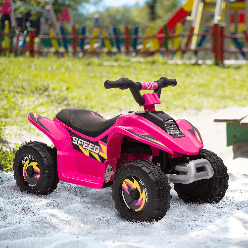 HOMCOM-Quad-per-Bambini-Elettrico-con-Batteria-Ricaricabile-6V-e-Velocita-2.8-4.6km-h-72x40x45.5-cm-Rosa