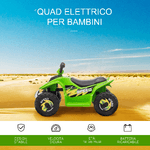 HOMCOM-Quad-Elettrico-per-Bambini-con-Batteria-Ricaricabile-6V-e-Marcia-Avanti-e-Indietro-72x40x45.5-cm-Verde