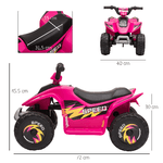 HOMCOM-Quad-per-Bambini-Elettrico-con-Batteria-Ricaricabile-6V-e-Velocita-2.8-4.6km-h-72x40x45.5-cm-Rosa