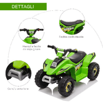 HOMCOM-Quad-Elettrico-per-Bambini-con-Batteria-Ricaricabile-6V-e-Marcia-Avanti-e-Indietro-72x40x45.5-cm-Verde