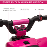 HOMCOM-Quad-per-Bambini-Elettrico-con-Batteria-Ricaricabile-6V-e-Velocita-2.8-4.6km-h-72x40x45.5-cm-Rosa