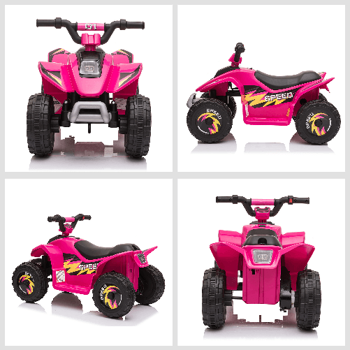 HOMCOM-Quad-per-Bambini-Elettrico-con-Batteria-Ricaricabile-6V-e-Velocita-2.8-4.6km-h-72x40x45.5-cm-Rosa