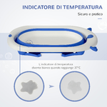 HOMCOM-Vaschetta-Bagnetto-Pieghevole-per-Bambini-0-3-Anni-con-Indicatore-di-Temperatura-e-Cuscino-81.5x50.5x23.5-cm-Blu