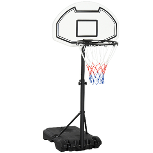 HOMCOM Canestro Basket per Bambini ad Altezza Regolabile 132.5 - 161.5 cm con Base Riempibile e Ruote, Multicolore