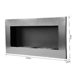 HOMCOM-Camino-a-Bioetanolo-da-Parete-Realizzato-in-Acciaio-Inox-con-2-Bruciatori-0.9LT-110-x-54-x-14cm