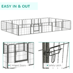 PawHut-Recinto-per-Cani-e-Cuccioli-con-16-Pannelli-Modulabili-e-2-Ingressi-80x1.5x60cm