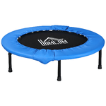 HOMCOM Trampolino Elastico Fitness Pieghevole da Giardino, Φ101.5 x 23cm, Blu e Nero