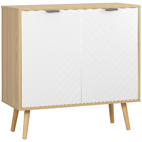 HOMCOM-Mobile-Multiuso-Moderno-in-Truciolato-e-Legno-di-Pino-con-Ripiano-Interno-Regolabile-su-3-Livelli-77x35x77.5-cm