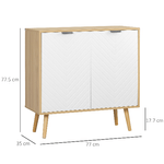 HOMCOM-Mobile-Multiuso-Moderno-in-Truciolato-e-Legno-di-Pino-con-Ripiano-Interno-Regolabile-su-3-Livelli-77x35x77.5-cm