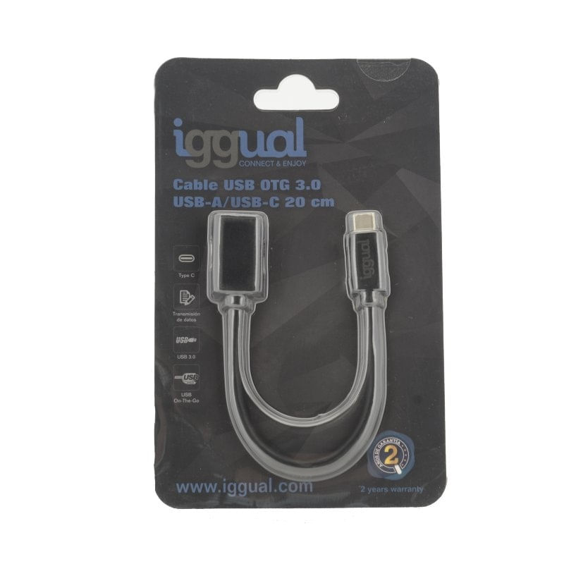 Cavo-iggual-USB-OTG-3.0-USB-A-USB-C-20-cm-nero