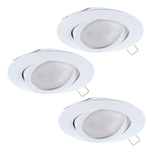 Eglo Faretto Ad Incasso Contemporaneo Tedo In Alluminio Bianco 3 Luci Gu10 4,6W