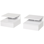 HOMCOM Set da 2 Comodini Sospesi per Camera da Letto con Cassetto e Mensola Superiore in Legno 35x32x22.5cm, Bianco