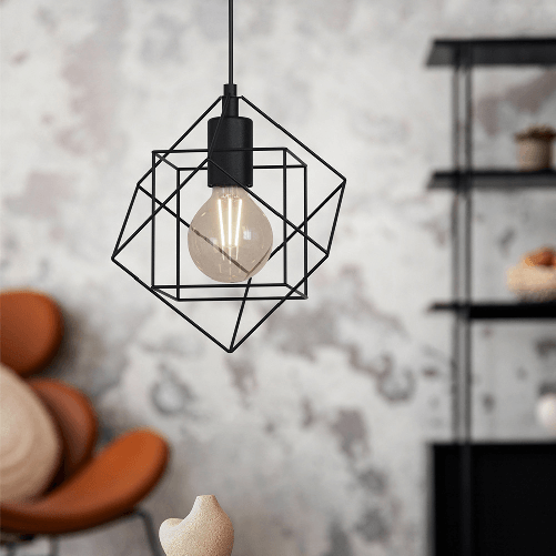 Lampadario-Industrial-Straiton-1-Luce-Acciaio-Nero