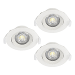 Eglo Faretto Ad Incasso Moderno Sartiano Policarbonato Bianco 3 Luci Led 4,6W