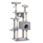 PawHut Albero Tiragraffi con Graffiatoio e Trespoli per Gattini e Gatti Adulti di Max. 4.5kg Grigio