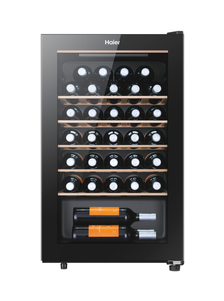 Haier-Wine-cellar-HWS33GGFR-Cantinetta-vino-con-compressore-Libera-installazione-Nero-33-bottiglia-bottiglie