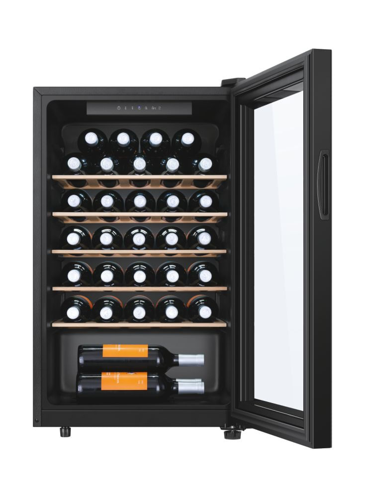 Haier-Wine-cellar-HWS33GGFR-Cantinetta-vino-con-compressore-Libera-installazione-Nero-33-bottiglia-bottiglie