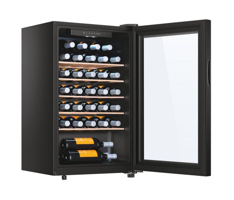 Haier-Wine-cellar-HWS33GGFR-Cantinetta-vino-con-compressore-Libera-installazione-Nero-33-bottiglia-bottiglie