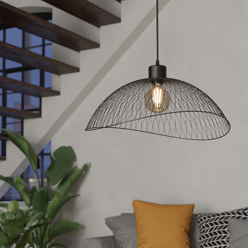 Lampadario-Industrial-Pompeya-1-Luce-Acciaio-Nero