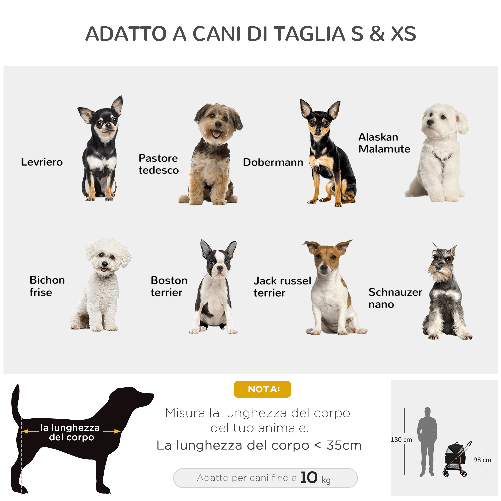 PawHut-Passeggino-per-Cani-Pieghevole-con-Trasportino-Rimovibile-e-Tettuccio-82x49.5x98cm-Nero