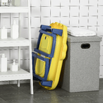 HOMCOM-Vaschetta-Bagnetto-Pieghevole-per-Neonati-e-Bambini-di-0-6-Anni-in-Plastica-Antiscivolo-Blu-e-Giallo-75.3x55.4x43cm