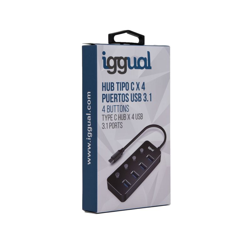 iggual-Type-C-Hub-x-4-porte-USB-3.1-4-PULSANTI