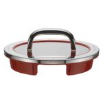 WMF 8900541245 coperchio per pentola Rotondo Rosso, Acciaio inox