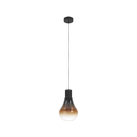 Eglo Lampadario Moderno Chasely 1 Luce Acciaio Nero Diffusore Marrone