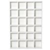 HOMCOM-Mobile-Libreria-Porta-CD-a-Muro-24-Scompartimenti-Regolabile-in-Altezza-130.5-×-89-×-20cm-Bianco