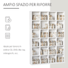 HOMCOM-Mobile-Libreria-Porta-CD-a-Muro-24-Scompartimenti-Regolabile-in-Altezza-130.5-×-89-×-20cm-Bianco