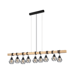 Eglo Lampadario Industrial Townshend 5 9 Luci Metallo Nero E Marrone