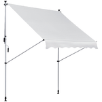 Outsunny Tenda da Sole da Esterno 2x1.5m a Rullo con Manovella, Altezza e Angolazione Regolabile, Bianco