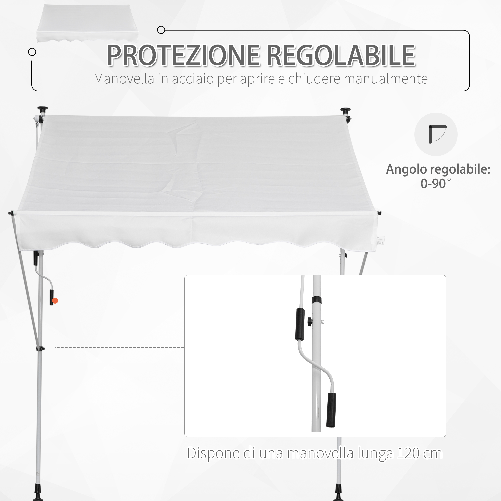 Outsunny-Tenda-da-Sole-da-Esterno-2x1.5m-a-Rullo-con-Manovella-Altezza-e-Angolazione-Regolabile-Bianco