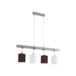 Eglo Lampadario Industrial Townshend 2 4 Luci Metallo Bianco E Bianco Patinato