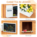 Outsunny-Casetta-per-Bambini-in-Legno-da-Esterno-con-Porta-Finestre-Panca-Portavasi-122x108x135.5cm-Gialla