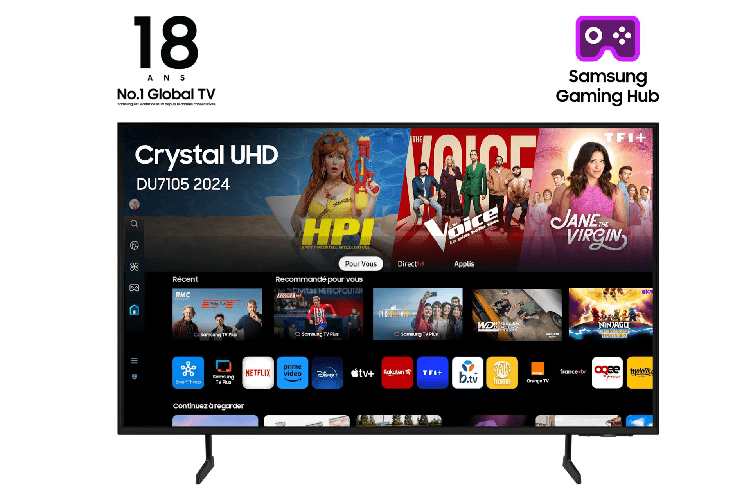 Samsung TU43DU7105K 109,2 cm (43") 4K Ultra HD Smart TV Wi-Fi Nero