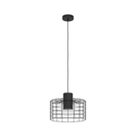 Eglo Lampadario Industrial Milligan Medio 1 Luce Acciaio Nero E Bianco