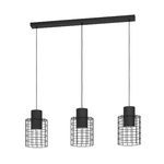 Eglo Lampadario Industrial Milligan 3 Luci Acciaio Nero E Bianco